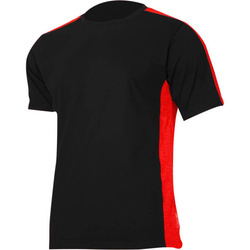 KOSZULKA T-SHIRT 180G/M2 CZARNO-CZERWONA 100% BAWEŁNIANA